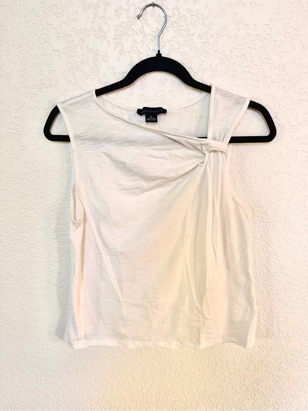 Sanctuary White Knot-Detail Sleeveless Top